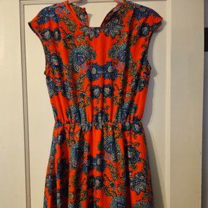 Collective Concepts bold red floral dress, small